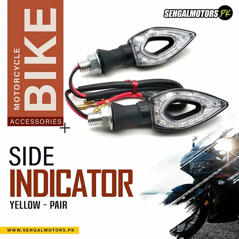 Motorcyle Bike Side Indicator Yellow - Pair 1
