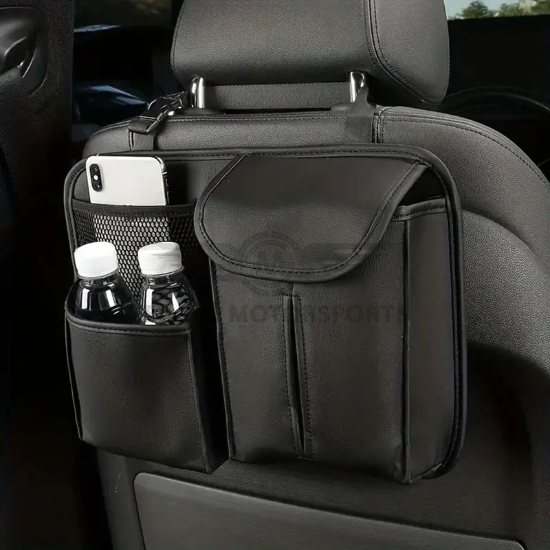 Motorsports Car Leather Hanging Back Seat Organizer Multi Pocket 1