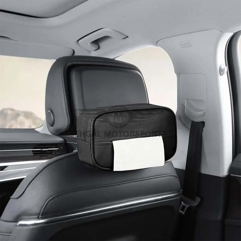Motorsports Leather Tissue Box For Car 1