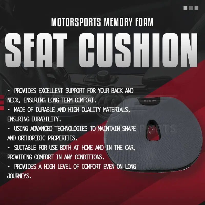 Motorsports Memory Foam Car Seat Cutout Cushion 2