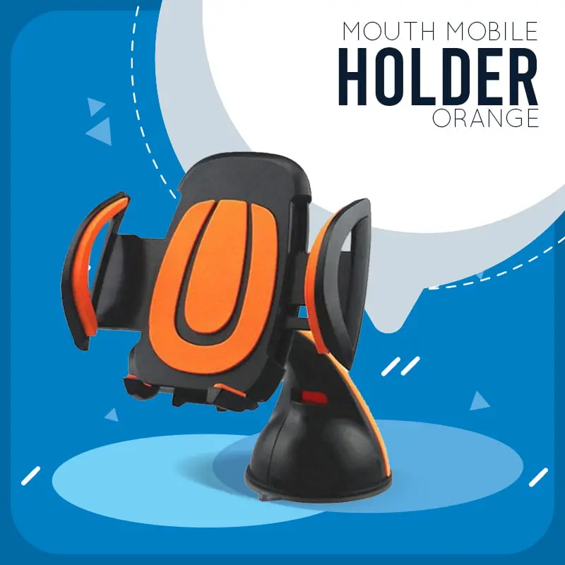 Mouth Mobile Holder Orange - Phone Holder | Mobile Holder | Car Cell Mobile Phone Holder Stand 1