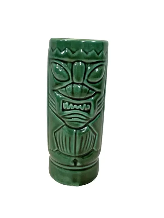 Mug Tiki Hawaïen En Céramique Émaillée Verte 1