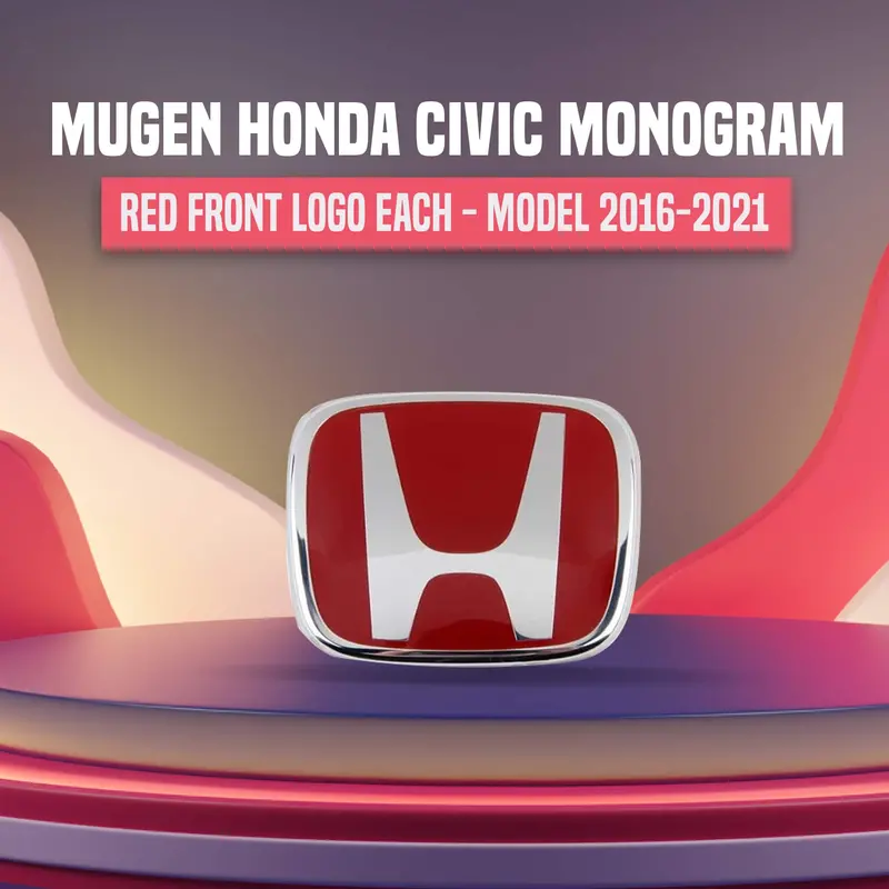 Mugen Honda Civic Red Front Logo 75700-S5t-E11 2016 - 2021 1