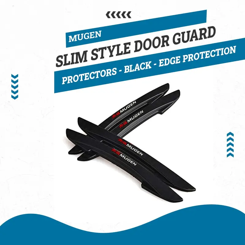 Mugen Slim Style Door Guard Protector - Black - Edge Protection Anti-Scratch Buffer Strip 1