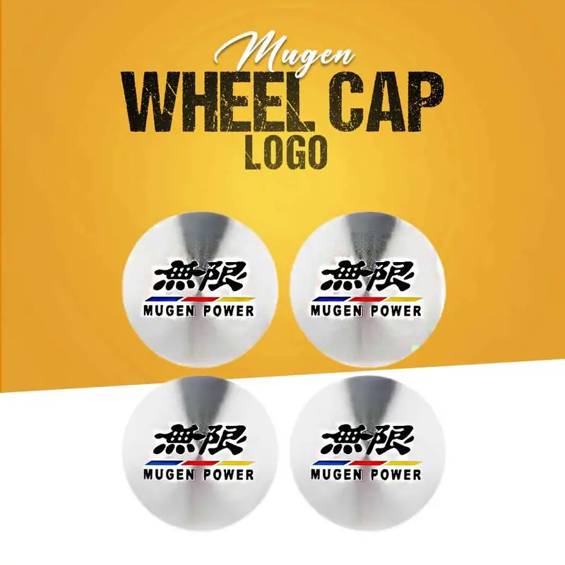 Mugen Wheel Cap Logo Center Hub Badge Sticker - 4 Pcs 1