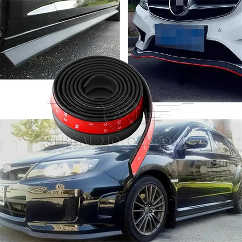 Multi Deflector Front Bumper Protector Rubber Skirt 6.5Cm (Black) 1