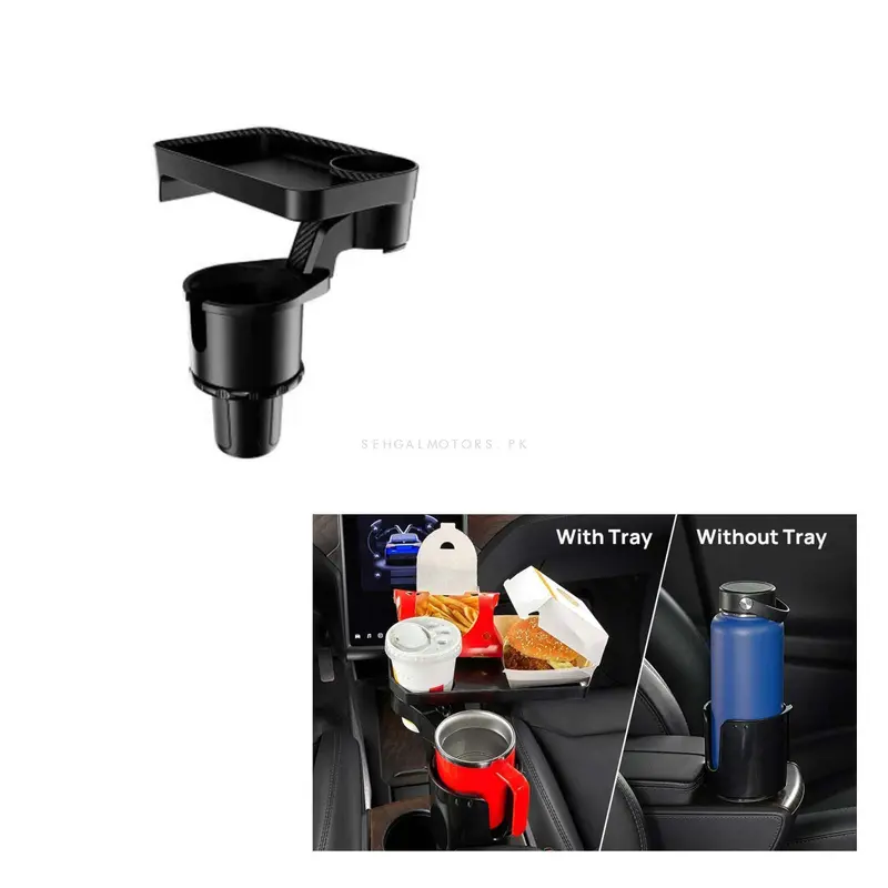 Multi Purpose Car Cup Holder With Table Tray - Small 1