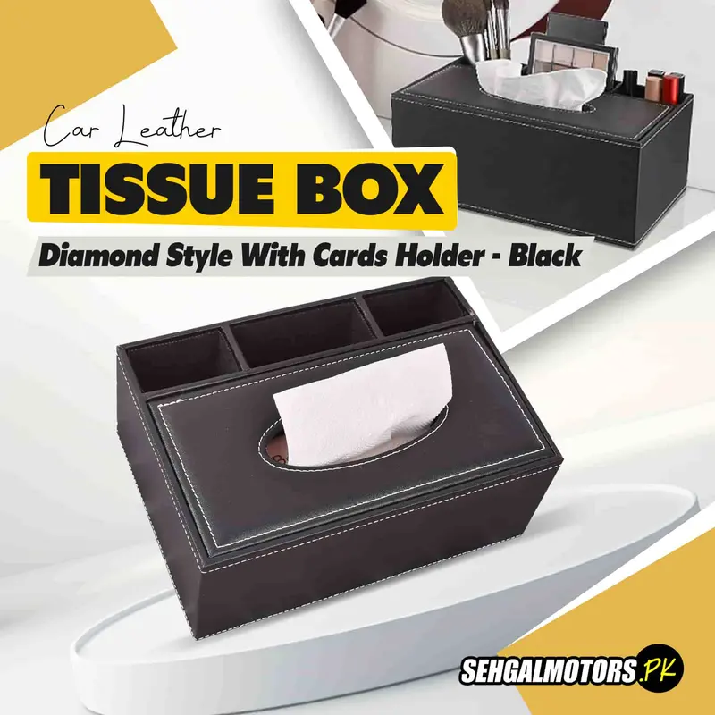 Multifunctional Car Leather Tissue Box Style 9Cm - Black 1