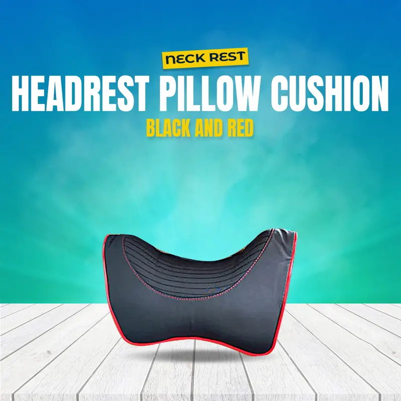 Neck Rest Headrest Pillow Cushion Black And Red 1