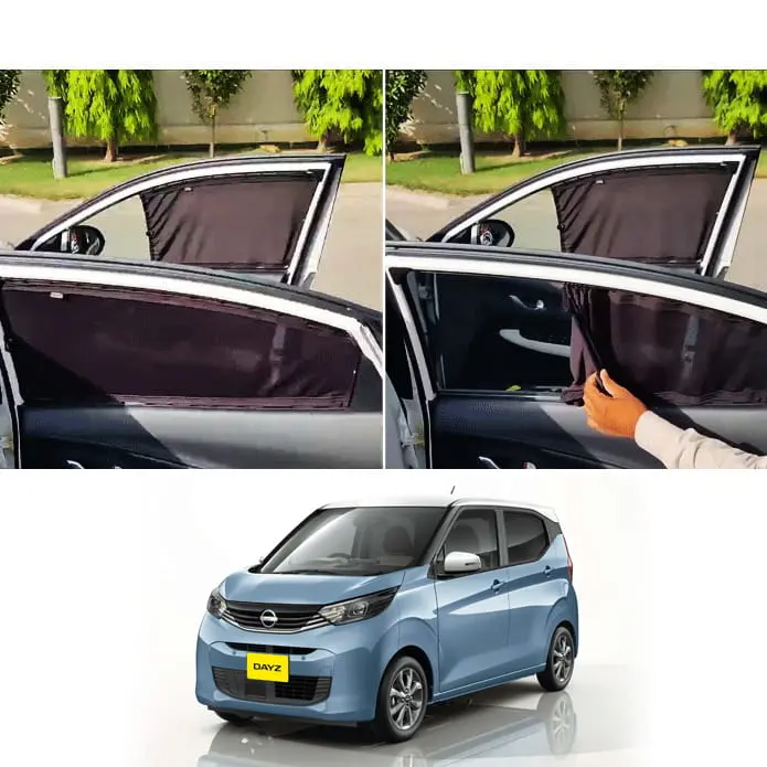 Nissan Dayz Custom Fit Retractable Curtains 2013 - 2019 - Sun Shades - Parda 1