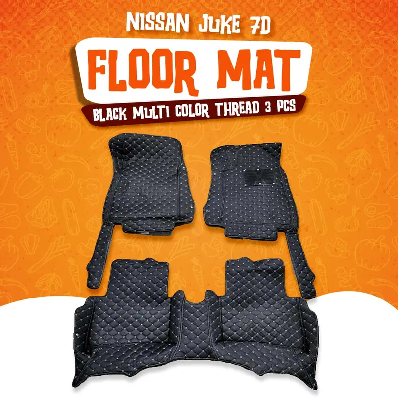 Nissan Juke 7D Floor Mats - Black - 3 Pcs Set 2010 - 2018 - Car Interior Mats 1
