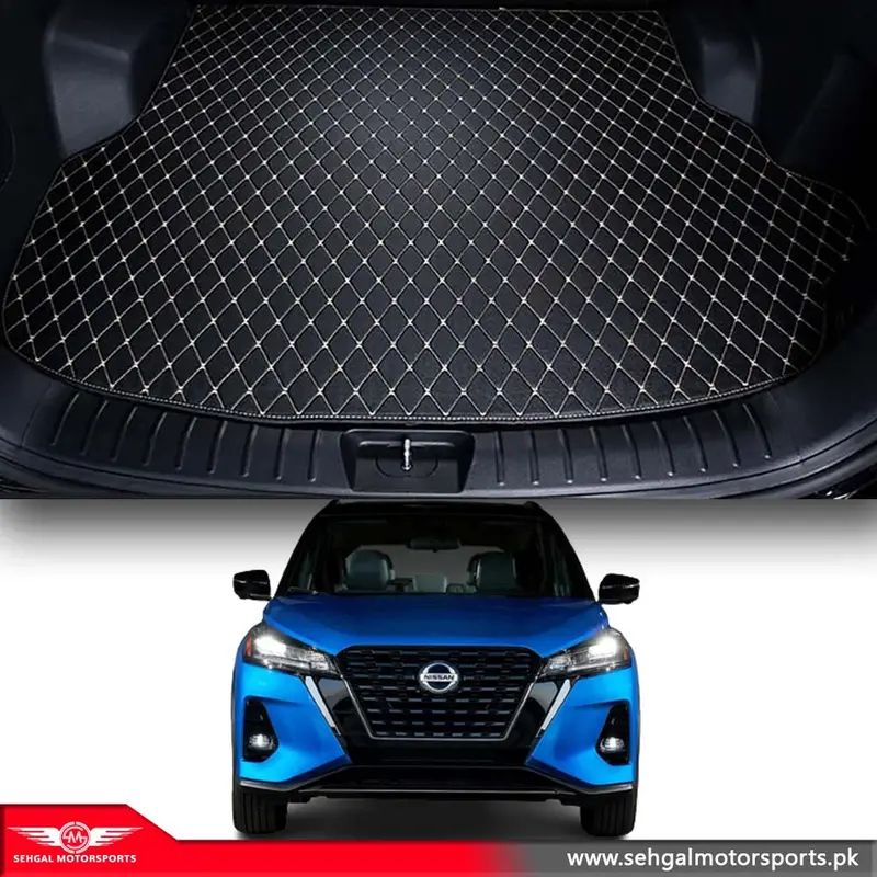 Nissan Kicks 7D Eco Trunk Mat Black (With Black Or Beige Stitch) Model 2021-2022 2