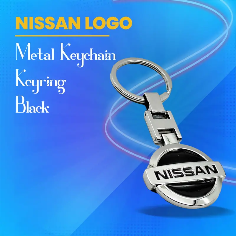 Nissan Logo Black Metal Keychain Keyring 1