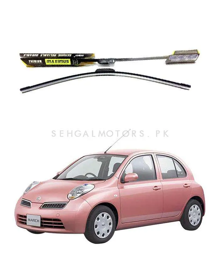Nissan March Maximus Premium Silicone Wiper Blades 2002 - 2010 1