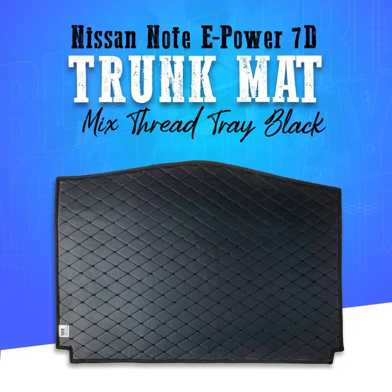 Nissan Note E-Power 7D Trunk Mat Mix Thread Tray Black - Model 2019-2021 - Cargo Boot Liner Diggi Protection Tray Cover 1
