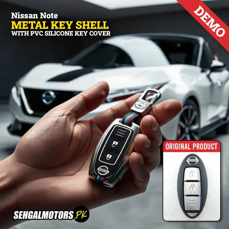 Nissan Note Metal Key Shell Case Cover With Pvc Silicone 2 Buttons 2020 - 2025 1
