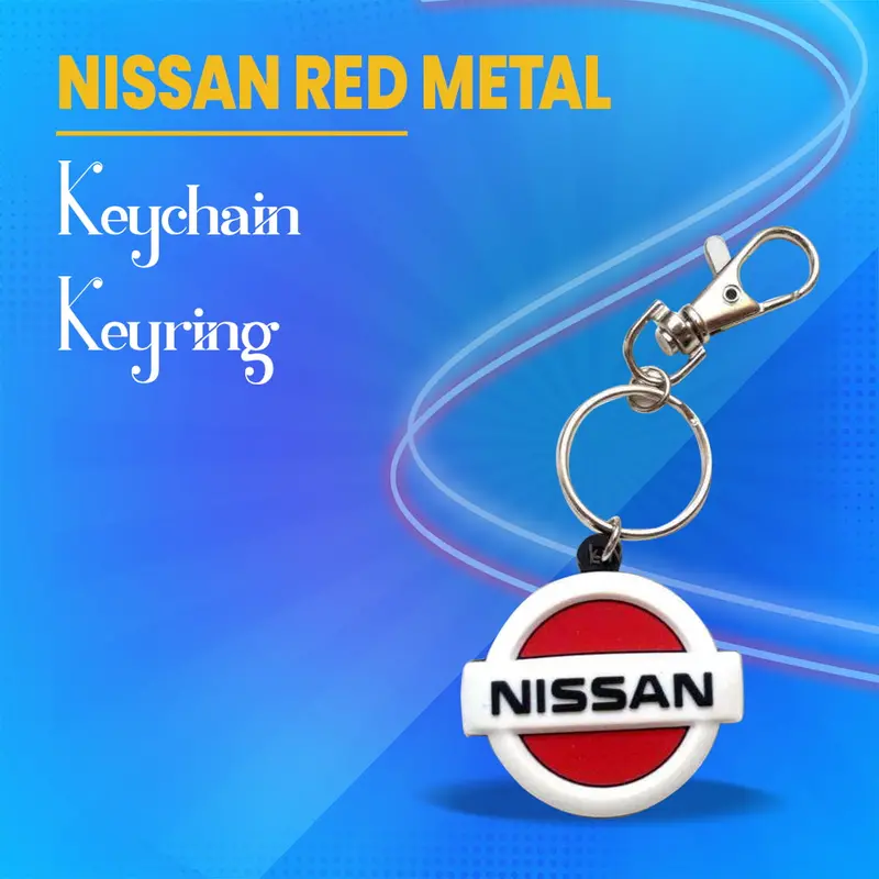 Nissan Red Metal Keychain Keyring 1
