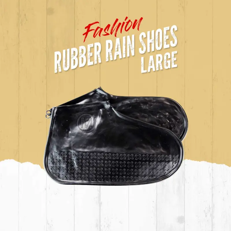 Non Slip Fashion Rain Shoes Rubber Cover - Large - Water Proof Shoe Protector | Rubber Socks Random Colors 1