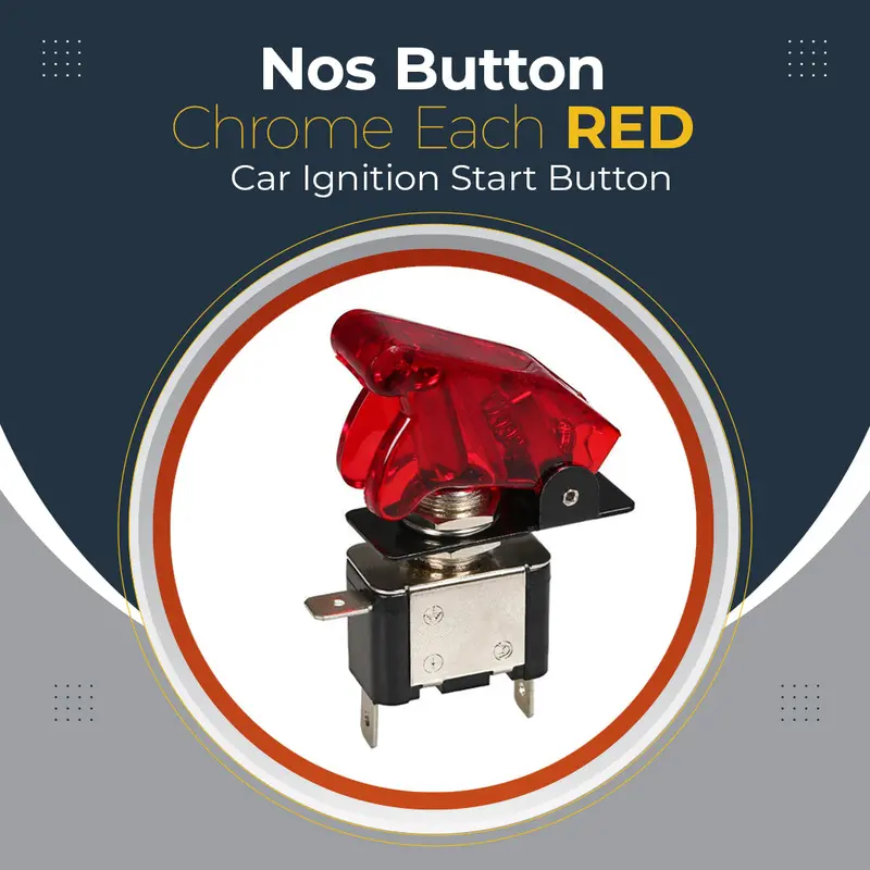 Nos Button Red Chrome Each - Car Ignition Start Button | Ignition Button | Toggle Carbon 1
