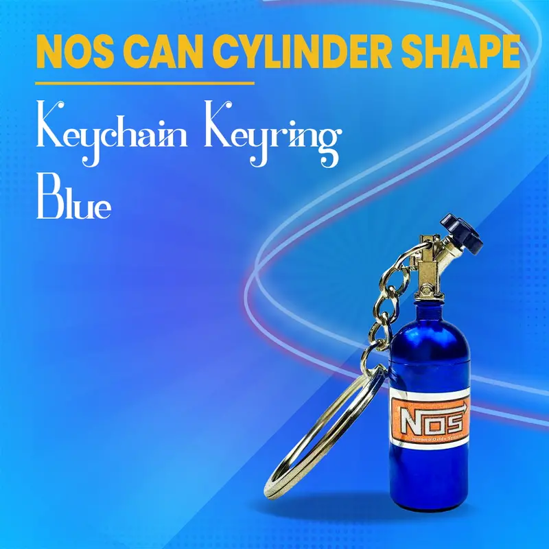 Nos Can Cylinder Shape Keychain Keyring - Blue 1
