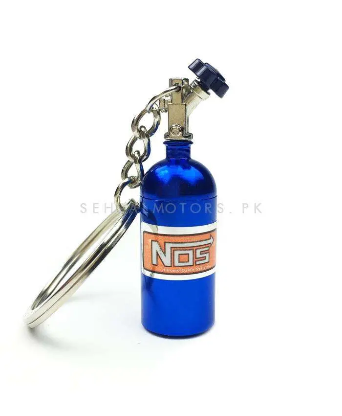 Nos Can Cylinder Shape Keychain Keyring - Blue 2