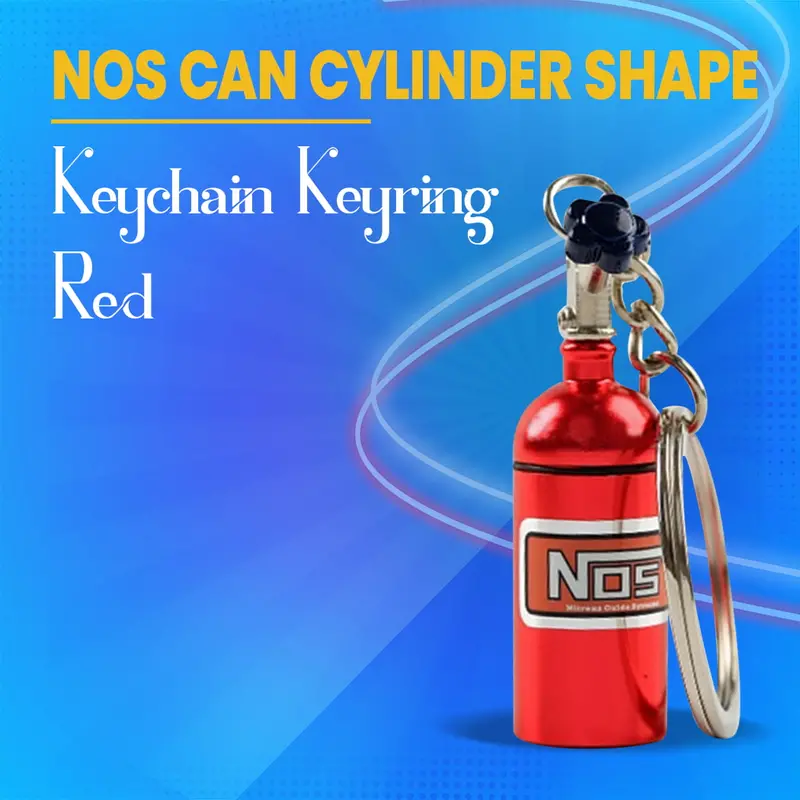 Nos Can Cylinder Shape Keychain Keyring - Red 1