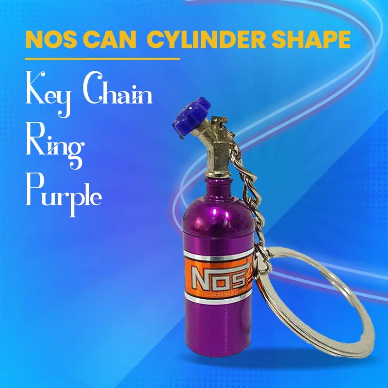 Nos Can Cylinder Shape Keychain Ring - Purple 1
