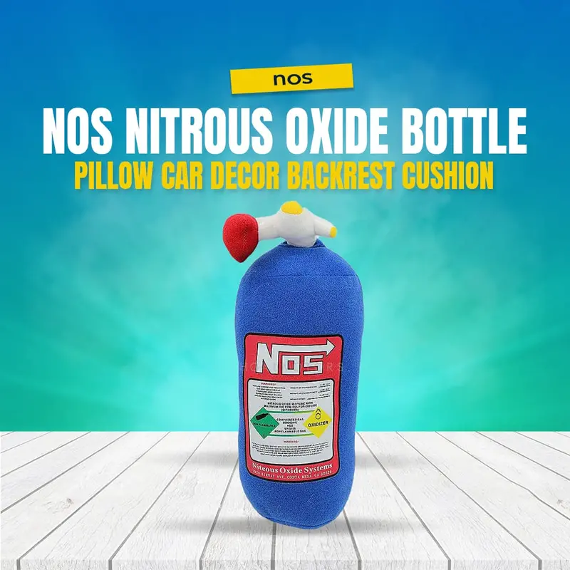 Nos Nitrous Oxide Bottle Pillow Car Decor Backrest Cushion - Creative Plush Pillow Large 1