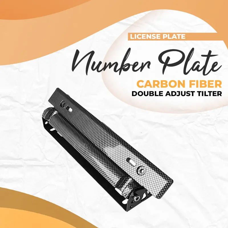 Number Plate License Plate Carbon Fiber Double Adjust Tilter 1