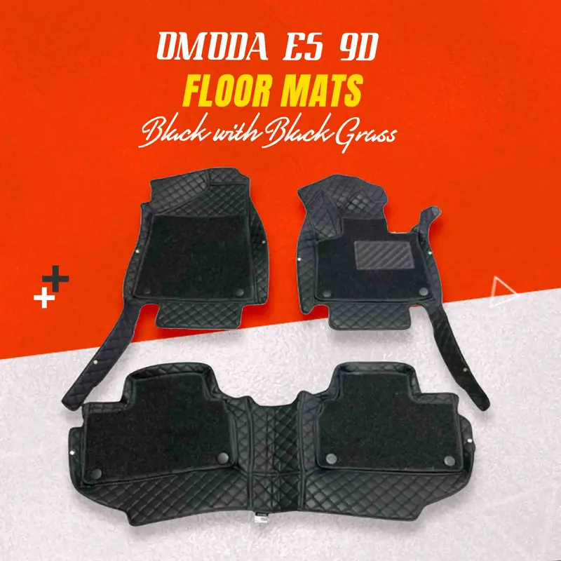 Omoda E5 9D Floor Mats Black With Black Grass 3Pcs 2025 - 2026 1
