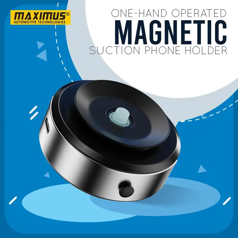 One-Hand Operated Magnetic Suction Car Phone Holder - Magnetic Suction Phone Mount For Car Compatible With Magsafe 2