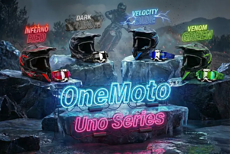 Onemoto Uno Series Helmet And Goggles Bundle - Kids Edition 1