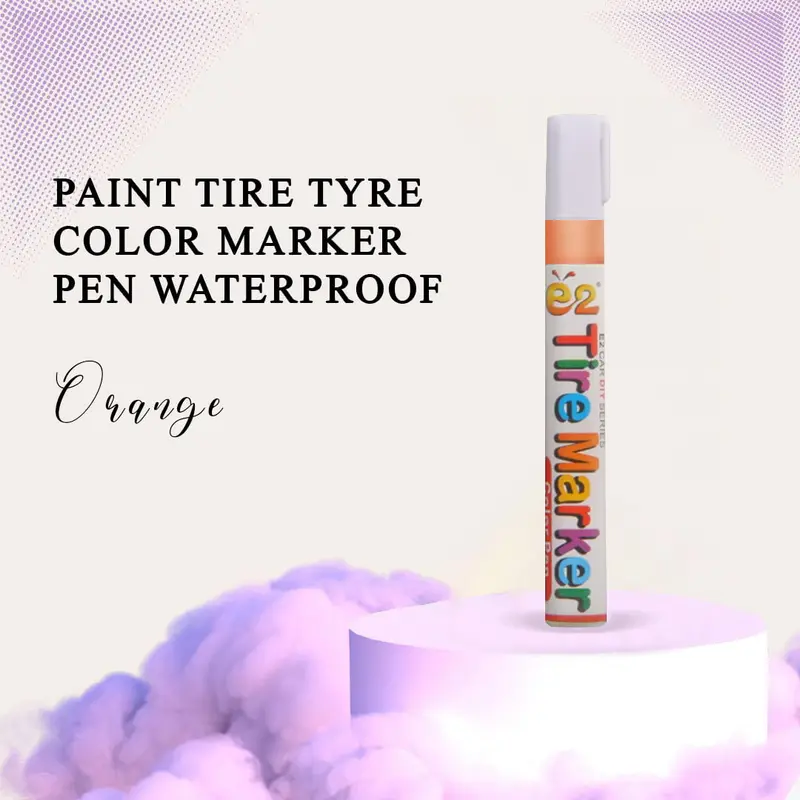 Paint Tire Tyre Color Marker Pen Waterproof - Orange 1