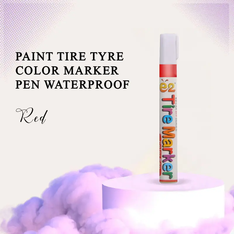 Paint Tire Tyre Color Marker Pen Waterproof - Red 1