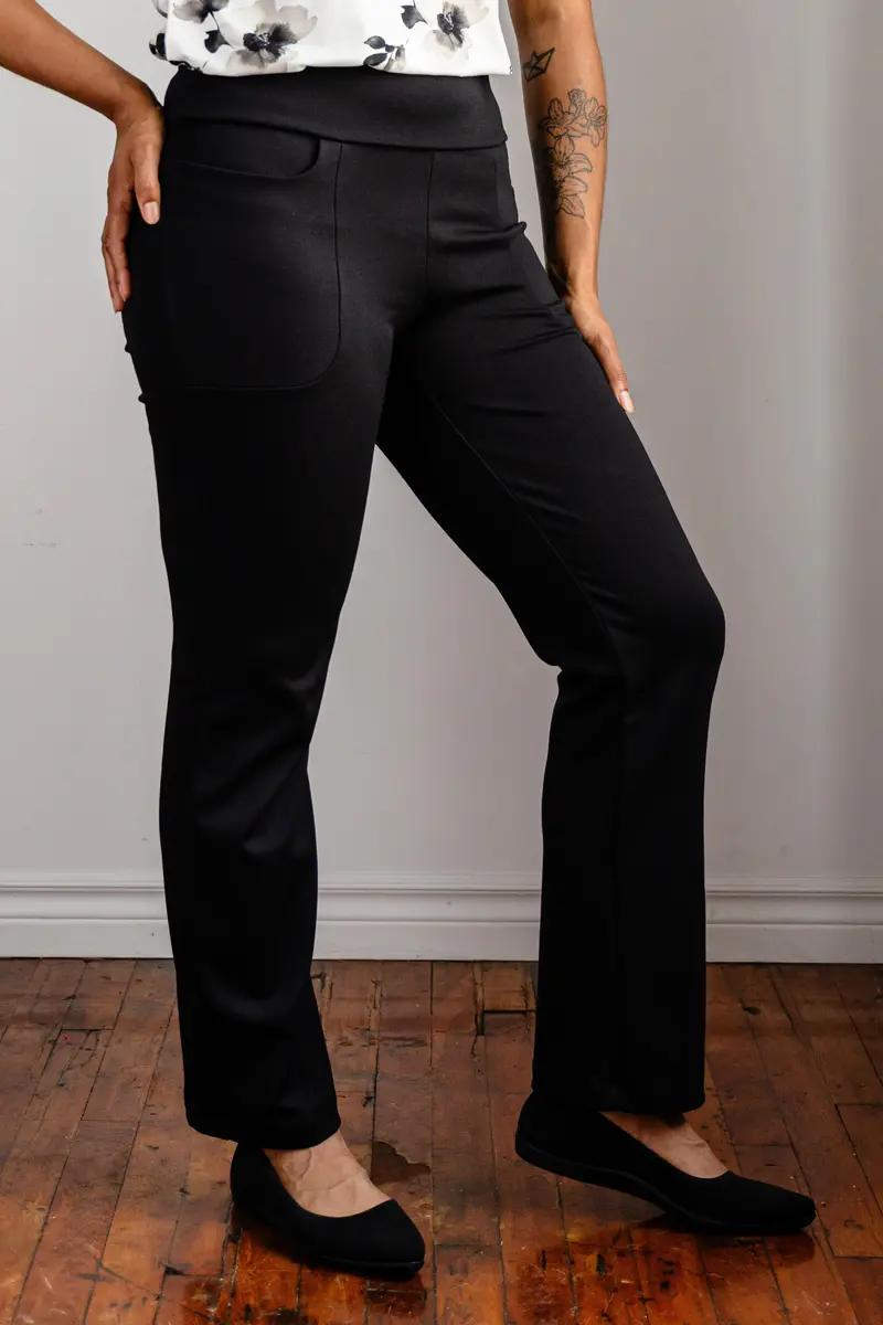 Pantalon Habillé Avec Poches Jambe Droite - Noir 1