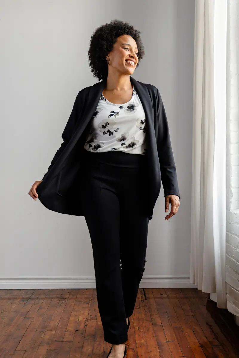 Pantalon Habillé Avec Poches Jambe Droite - Noir 3