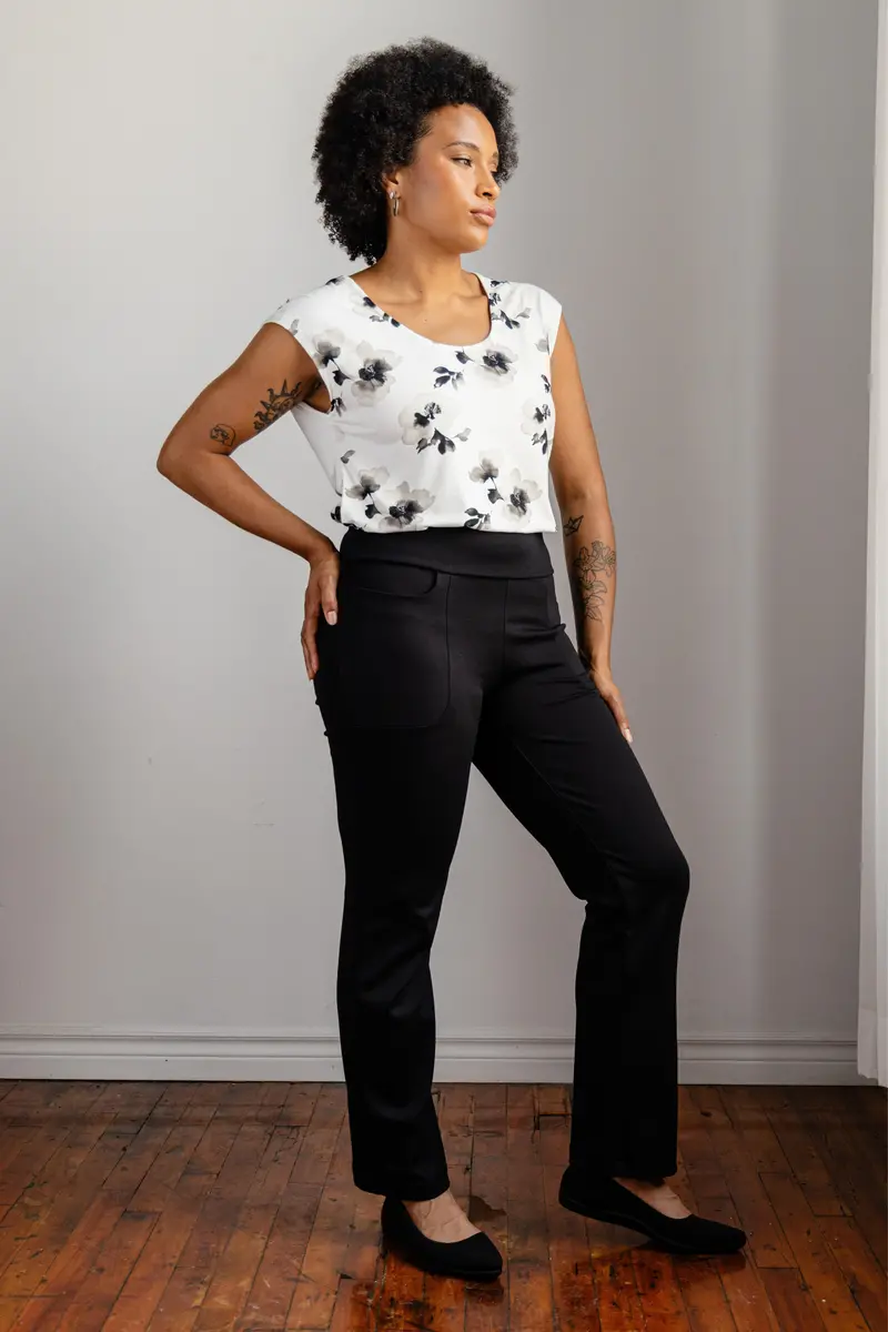 Pantalon Habillé Avec Poches Jambe Droite - Noir 4