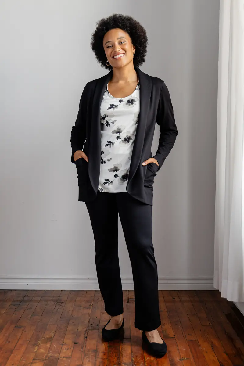 Pantalon Habillé Avec Poches Jambe Droite - Noir 6
