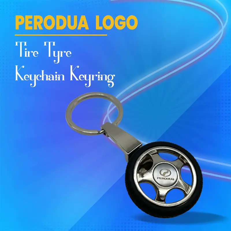 Perodua Logo Tire Tyre Keychain Keyring 1