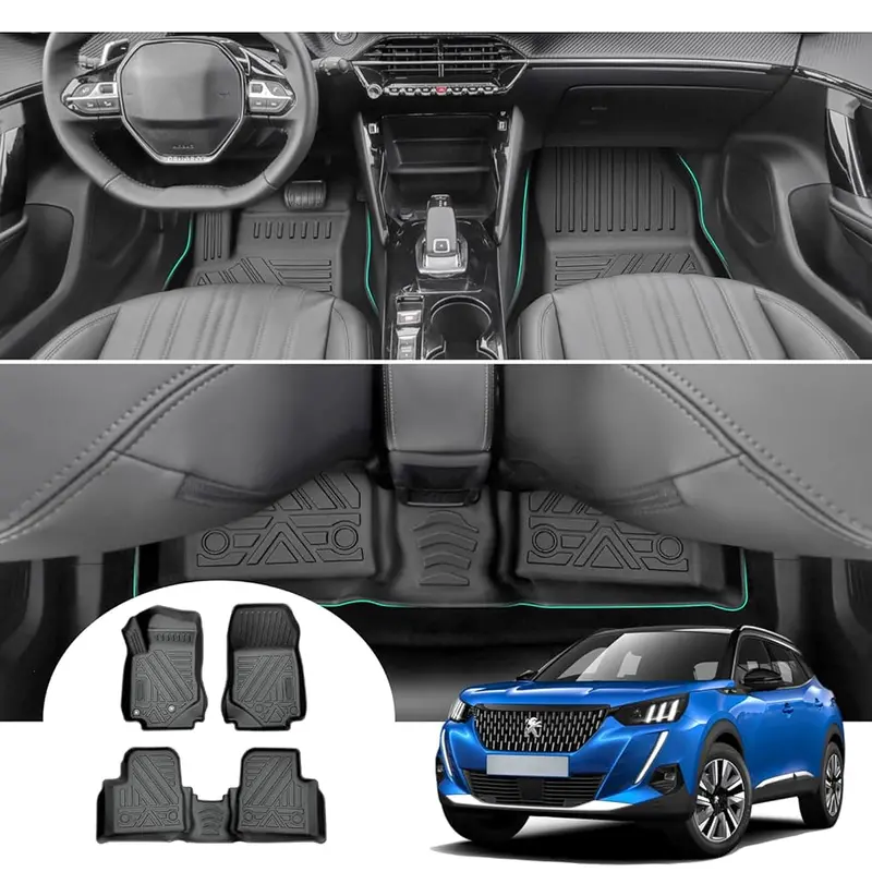 Peugeot 2008 Tpe Floor Mats (Black) Model: 2021-2025 1