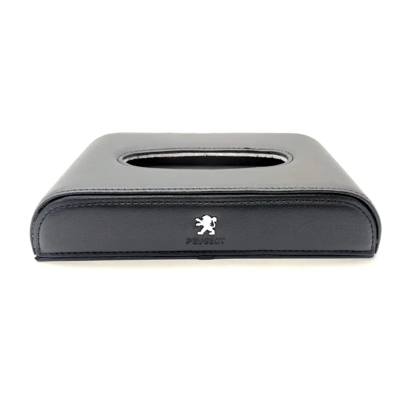 Peugeot Logo Car Tissue Holder Case Box 5Cm - Black 2