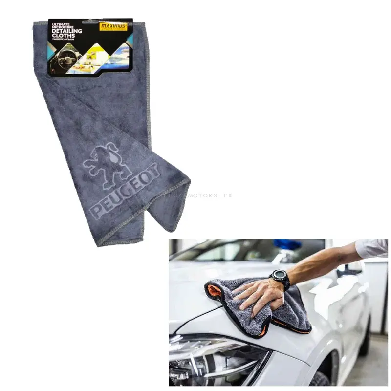 Peugeot Logo Microfiber Cloth Mfc-3140X40cm 400Gsm - Super Soft Cloth - Grey 2