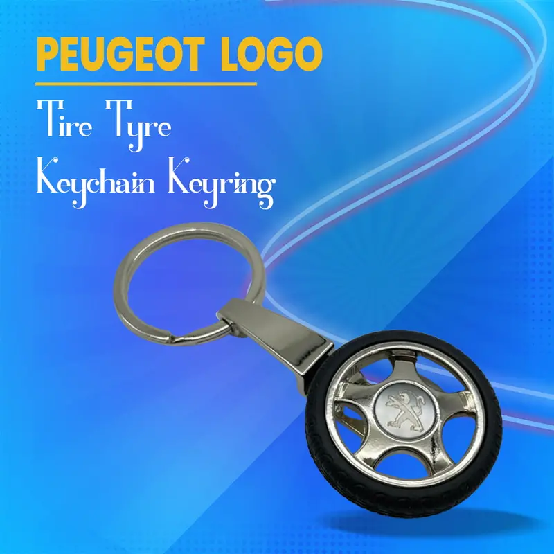 Peugeot Logo Tire Tyre Keychain Keyring 1
