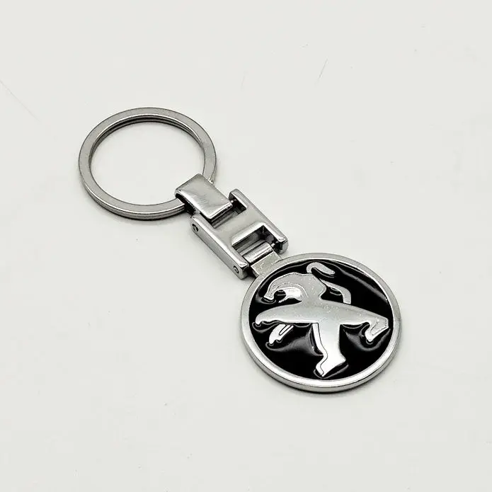 Peugeot Metal Keychain Keyring - Black And Chrome 2