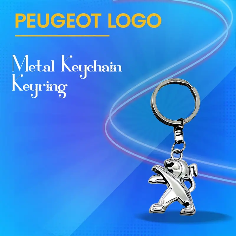 Peugeot Metal Keychain Keyring - Chrome 1
