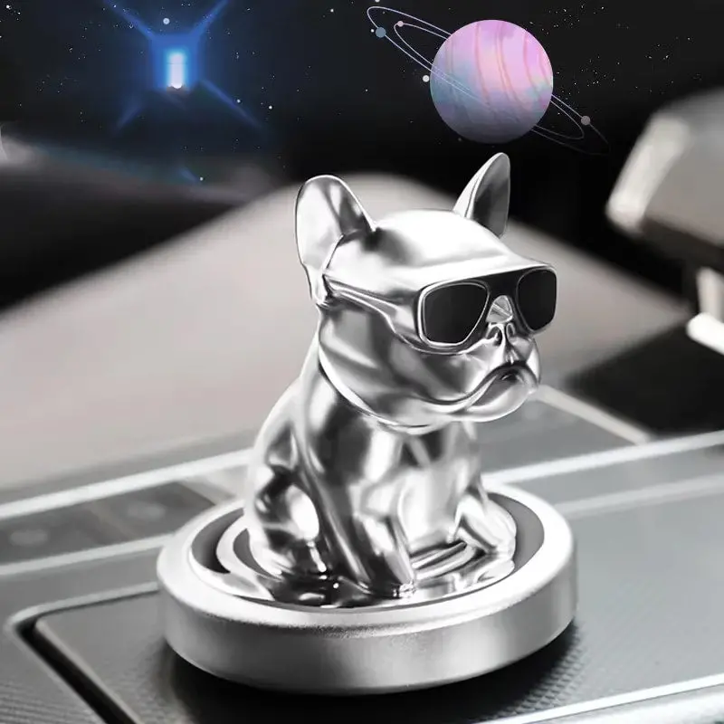 Pitbull Bully Electroplated Dog Ornaments Car Perfume Fragrance Multi - For Dashboard Silver 1
