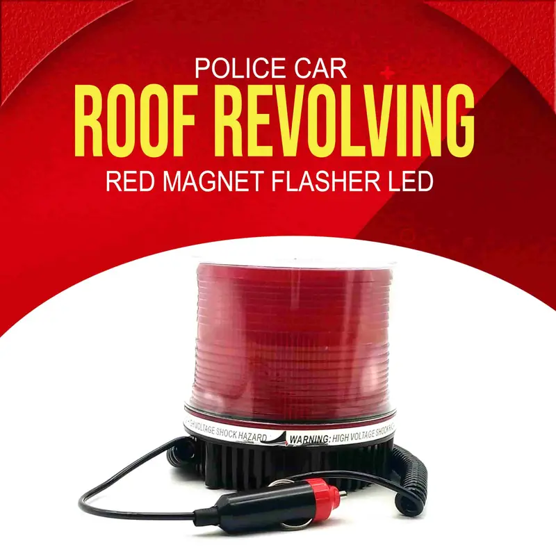Police Car Roof Revolving Red Magnet Flasher Led 12V 1