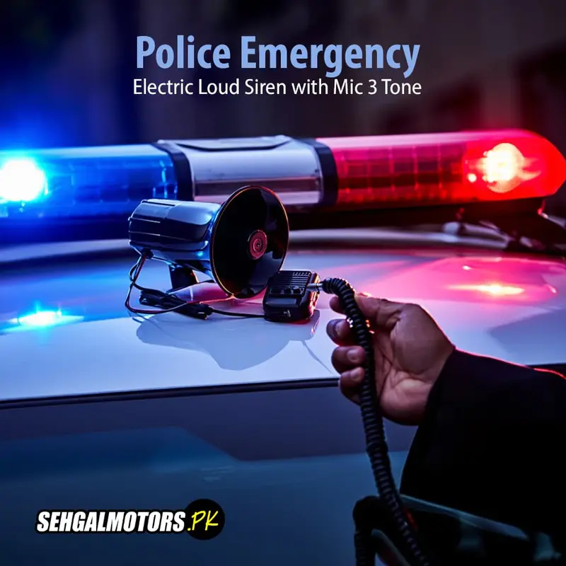 Police Emergency Electric Loud Siren With Mic 3 Tone 1