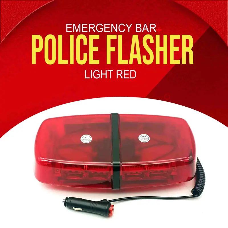 Police Flasher Emergency Bar Light Red 12V 1