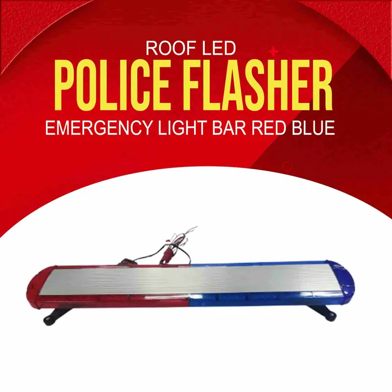 Police Flasher Roof Led Emergency Light Bar Red Blue- 12V 1